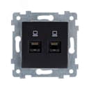 Аксиома Механизм розетки низковольтной ПК скрытой установки двойная РК2-451 Оникс 151001 Кунцево