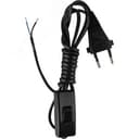 Шнур сетевой с вилкой и проходным выключателем ШВВП 2х0,5 черный 1,7 м 99927948 УПП-5 ВОС г.СПб