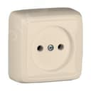 Розетка наружная со шторками с изоляционной пластиной слоновая кость