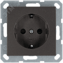Розетка Schuko с защитными шторками 16A 250V~ 2P+T, цвет Мокко