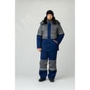 Костюм зимний Профи-Норд (ткань Смесовая,250) полукомбинезон, темно-синий серый, 60-62 182-188