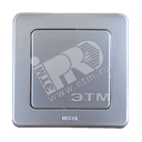 Выключатель одноклавишный скрытый с индикацией серебро 10А