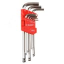 Набор ключей "Мастер" имбусовые длинные с шариком, Cr-V, сатинированное покрытие, пластиковый держатель, HEX 1,5-10мм, 9 пред