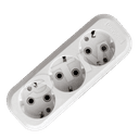 Розетка-колодка 3 поста наружная с заземлением ABS-пластик E303 Универсал