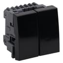 Выключатель модульный двухклавишный 45х45мм черный