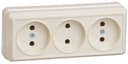 Розетка 3-м ОП Октава 10А IP20 без заземл. крем. IEK ERO30-K33-10-DC