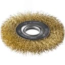 Щетка дисковая для УШМ, витая стальная латунированная проволока 0,3мм, 100х22мм "Профессионал".