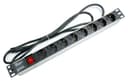 Блок на 8 розеток IEC 320 горизонтальный для 19' шкафов Cabeus (PDU-8P-2IEC)