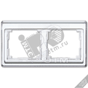 Рамка 4 поста горизонтальная серебро