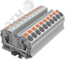 Клемма TP 1-1 проходная Push-in, сечение 16 мм. кв., серая SUPU