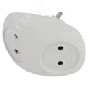 Разветвитель электрический SPx-2-W на 2 розетки без заземления 10А белый Б0053480 ЭРА
