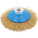 Кордщетка, тип "колесо" с наклоном, гайка М14, стальная волнистая латунированная проволока 100 мм