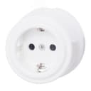 Розетка Лизетта с заземлением, керамика, цвет белый