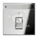 Крышка для ординарной телефонной и компютерной розетки UAE с полем для надписи  полированный хром