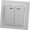 Выключатель 2клавишный с индикатором STEKKER PSW10900201 220V 10А серия Эрна белый 39042