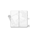 Клавиша 2-я для выключателей и кнопок  без подсветки. Серия AS500  Материал- дуропласт  Цвет- белый