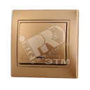 Выключатель одноклавишный, с индикатором, золотой металлик