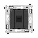 Avanti Компьютерная розетка RJ-45 без шторки в стену, кат.6А одинарная,  Черный матовый