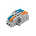 Клемма СМК 2х2 проходная разветвительная 2 полюса, 1 ввод, 2 вывода на полюс, REXANT