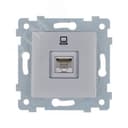 Аксиома Механизм розетки низковольтной ПК скрытой установки РК1-458 Алюминий 121016 Кунцево