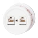 Розетка Лизетта RJ45 информационная двойная, керамика, цвет белый, декор D6/2 Бирони