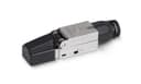 Коннектор с фиксатором кабеля и колпачком RJ-45(8P8C) под витую пару, кат. 7, экран. Cabeus (8P8C-SH-C7-TWP-F)