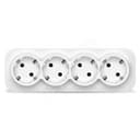Розетка четырехместная серия IONICH, с/з, о/у, 16А, 220В, белая (еврослот)