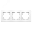 Рамка трехместная горизонтальная Афина белая (еврослот)