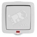 Переключатель одноклавишный наружный с индикацией белый 16А