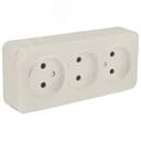 Розетка трехместная б/з 250В 10А серия София слоновая кость STEKKER