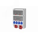 Устройство распределительное 00 4хSHUKO16А250В 1хСЕЕ16А5п 1хСЕЕ32А5п с защитой, вход УЗО, 297x504x177, настенное, пластик, IP44