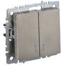 BRITE Выключатель двухклавишный с индикацией 10А ВС10-2-1-БрШ шампань