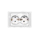 Валери Розетка двойная с заземлением белая скрытая В0128 Универсал