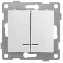 Выключатель двухклавишный Bravo инд, механизм, 10А, 250В, белый