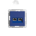 ATLASDESIGN РОЗЕТКА двойная компьютерная RJ45+RJ45, кат.5E, механизм, АКВАМАРИН