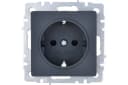 Розетка 1-м СП BRITE РС14-1-0-БрГ 16А с заземл. защ. шторки механизм графит IEK BR-R14-16-K53