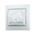 Мира Выключатель одноклавишный прох белый с вст сер