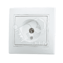 MIRA Розетка телевизионная ТV оконечная белая с вставкой