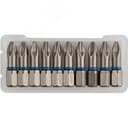 Биты "ЭКСПЕРТ" торсионные кованые, обточенные, хромомолибденовая сталь, тип хвостовика C 1/4", PH2, 25мм, 10шт