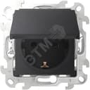 Розетка 2К+З IP44 Push&Go, графит