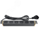 Блок распределения питания для 19дюйм шкафов, 16A 6 ХC19, вх. разъём C20 DKC