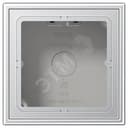 Коробка для накладного монтажа с негорючим основанием 1-я  для горизонтальной/вертикальной установки  в комплекте с рамкой  для установки устройств и накладок серии LS990  Материал- лакированный дуропласт  Цвет- алюминий