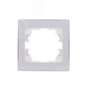 Рамка RAIN 1-ая горизонтальная белая с боковой вставкой хром Lezard
