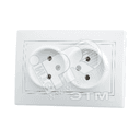 MIRA Розетка двойная без заземления белая