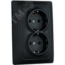 Розетка Bravo 2-ой с/з с з/ш, механизм, 16А, 250В, графит