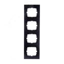 KARINA Рамка 4-ая вертикальная б/вст чёрный бархат (10шт/120шт) Lezard