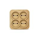 Розетка 4-м ОП 10А IP20 квадрат. без заземл. сосна IONICH 1458