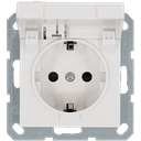 Розетка Schuko с крышкой и защитными шторками 16A 250V~ 2P+T, цвет белый глянцевый Jasmart