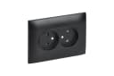 Розетка 2-м SKANDY 10А без заземл. без защ. шторок в сборе SK-R10Bl черн. IEK SK-R20-10-K02-F