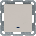 Выключатель одноклавишный проходной со светодиодом 10A 250V~ с накладкой, цвет Тауп